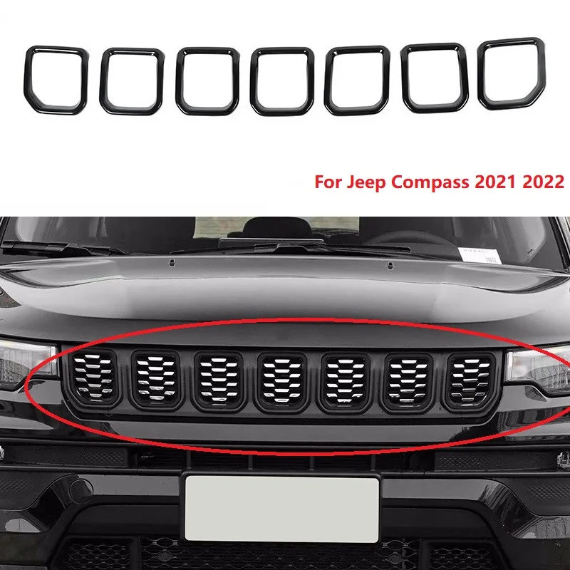 Car Front Grille Insert Grill Cover Trim 7PCS Bright Black ABS For Jeep Compass 2021 2022 Mesh Grille Inserts Covers
Car Front Grille Insert Grill Cover Trim 7PCS Bright Black ABS For Jeep Compass 2021 2022 Mesh Grille Inserts Covers