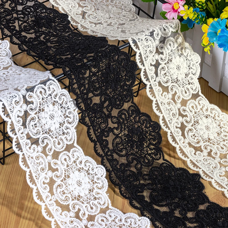 3Yards/lot White Beige Black Lace Ribbon Cotton Flower Embroidered Lace Trim Fabric 9cm Width DIY Sewing Accessories SC854
3Yards/lot White Beige Black Lace Ribbon Cotton Flower Embroidered Lace Trim Fabric 9cm Width DIY Sewing Accessories SC854