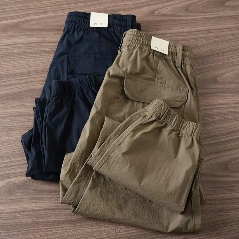Men Cargo Pants Solid Color Drawstring Flap Pockets Elastic Waist Ankle-banded Jogger Trousers Daily Clothes
Men Cargo Pants Solid Color Drawstring Flap Pockets Elastic Waist Ankle-banded Jogger Trousers Daily Clothes