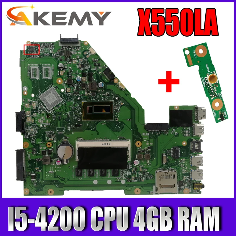 Материнская плата X550LA I5-4200 CPU 4GB RAM для Asus A550L X550LD R510L X550LC X550L X550 материнская плата для ноутбука X550LA
Материнская плата X550LA I5-4200 CPU 4GB RAM для Asus A550L X550LD R510L X550LC X550L X550 материнская плата для ноутбука X550LA