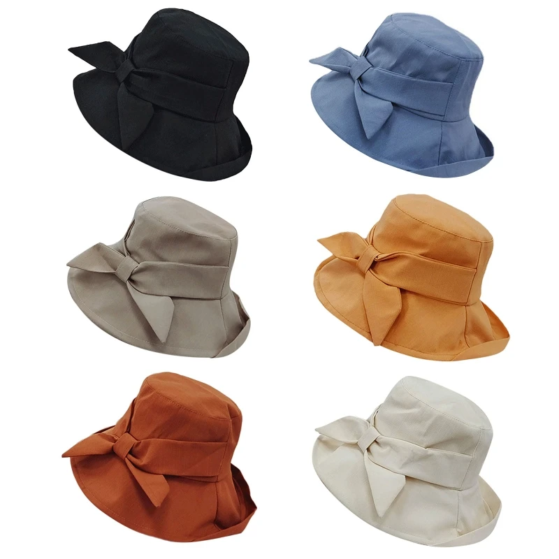 Women Cotton Bucket Hat Teenagers Lady Girls Foldable Soft Fisherman Cap Summer Bowknot Decor Wide Brim Casual Sunscreen Hat 
Women Cotton Bucket Hat Teenagers Lady Girls Foldable Soft Fisherman Cap Summer Bowknot Decor Wide Brim Casual Sunscreen Hat
