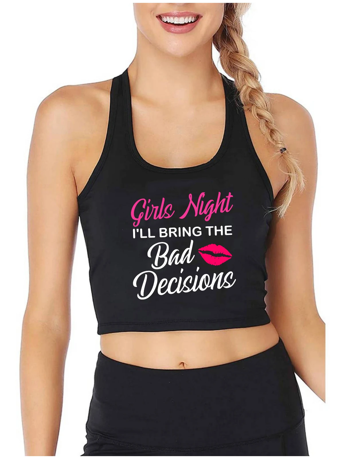 'Girls Night I'll Bring The Bad Decisions' Design Tank Tops Hot Girl Personalized Naughty Sexy Slim Fit Crop Top Funny Camisole
'Girls Night I'll Bring The Bad Decisions' Design Tank Tops Hot Girl Personalized Naughty Sexy Slim Fit Crop Top Funny Camisole