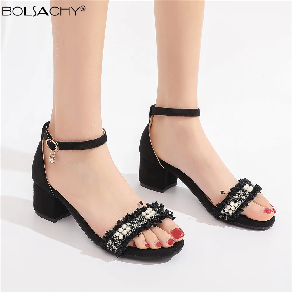 2023 Spring Summer Gladiator Sandals Office High Heels Woman Buckle Strap Bead Pumps Suede Open Toe Ladies Shoes Black Beige 
2023 Spring Summer Gladiator Sandals Office High Heels Woman Buckle Strap Bead Pumps Suede Open Toe Ladies Shoes Black Beige