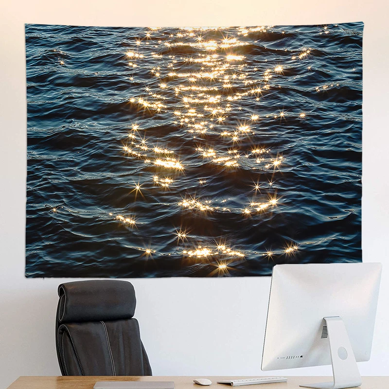 Shimmering Sea Surface Scenery Vacation Tapestry River Tapestry Wall Decor Bedroom Decoration Tapestry Bedding Room Decorative
Shimmering Sea Surface Scenery Vacation Tapestry River Tapestry Wall Decor Bedroom Decoration Tapestry Bedding Room Decorative