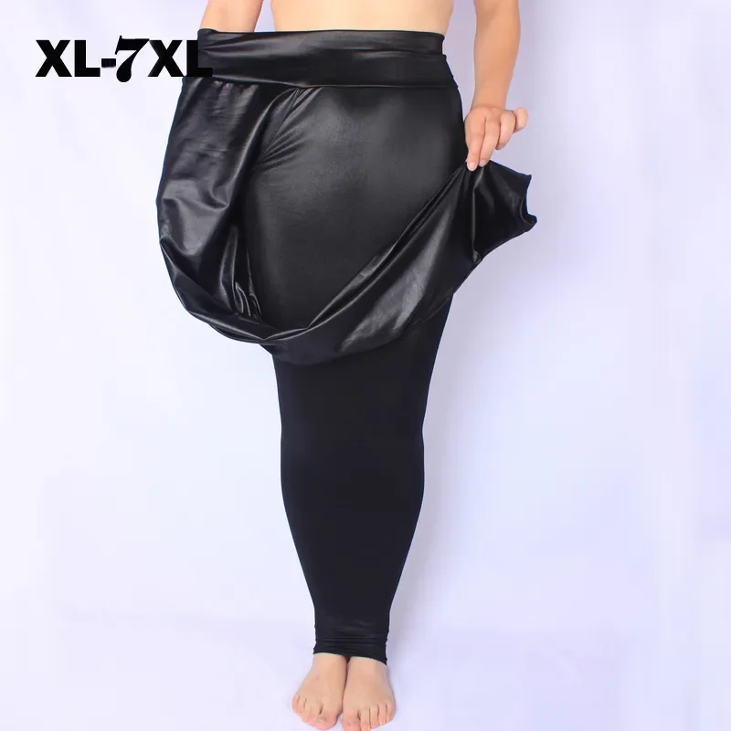 Plus Size 6XL 7XL Women Leggings Black High Waist Faux Leather Fitness Leggings High Elastic Stretch Skinny Pant Pencil Trousers
Plus Size 6XL 7XL Women Leggings Black High Waist Faux Leather Fitness Leggings High Elastic Stretch Skinny Pant Pencil Trousers