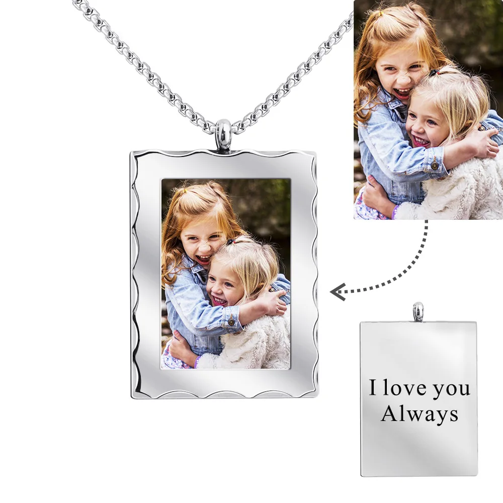 Custom Colorful Photo Rectangular Heart Frame Charm Woman Necklaces Laser Engraved Letters Picture Pendant Lovers Jewelry Gifts
Custom Colorful Photo Rectangular Heart Frame Charm Woman Necklaces Laser Engraved Letters Picture Pendant Lovers Jewelry Gifts