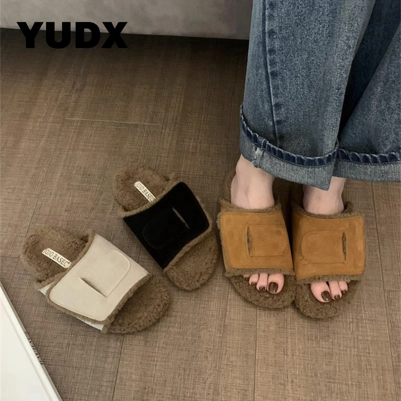 Open Toe Women Slippers Wool Short Plush 2023 New Outside Non Slip Ladies Flats Platform Winter Warm Female Shoes Casual Vintage
Open Toe Women Slippers Wool Short Plush 2023 New Outside Non Slip Ladies Flats Platform Winter Warm Female Shoes Casual Vintage
