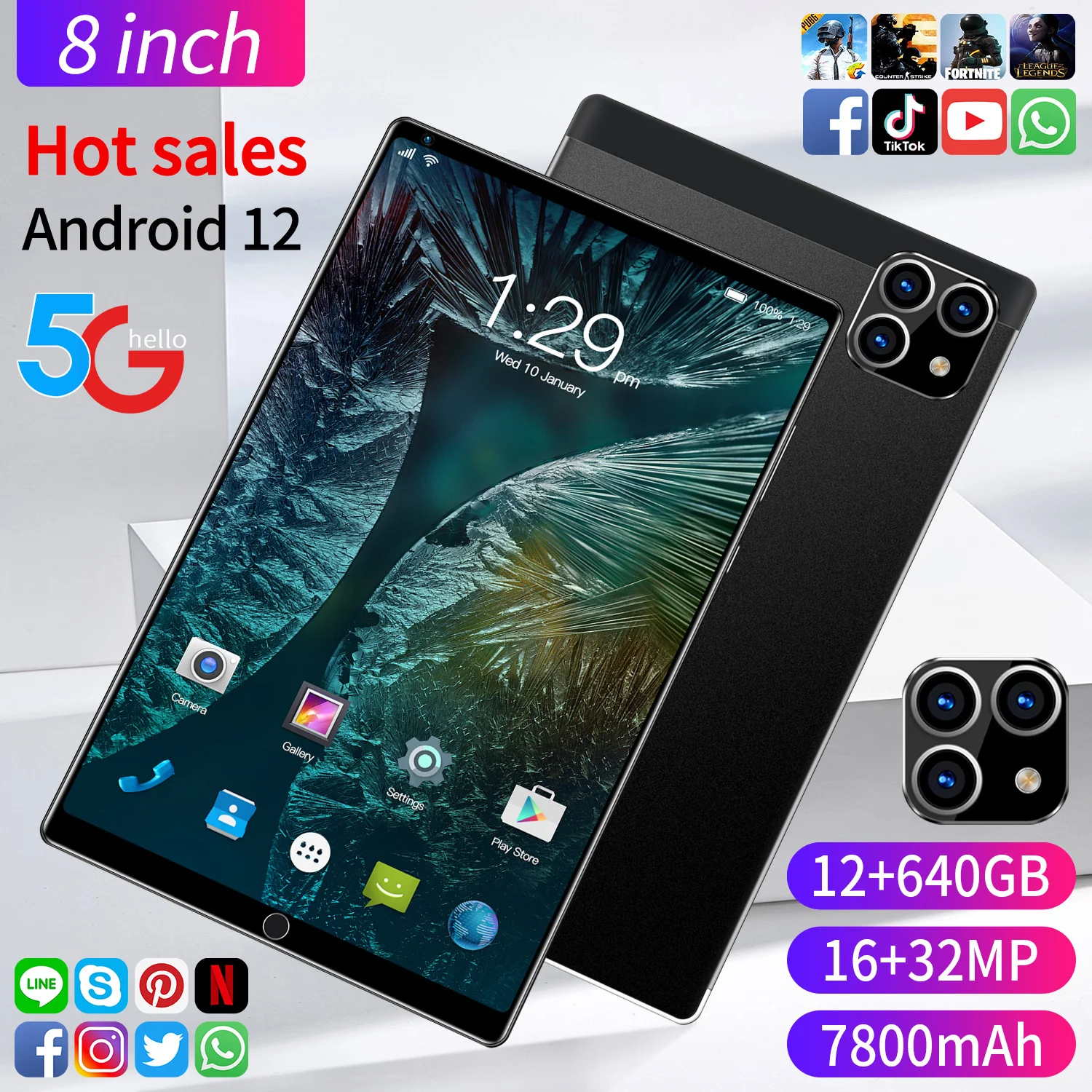 2023 Global Version 8 Core 10.1 inch Tablet pc 8 256GB 1200*800IPS Dual Sim 5G Tablets Android 12 Global Version Mini Laptop
2023 Global Version 8 Core 10.1 inch Tablet pc 8 256GB 1200*800IPS Dual Sim 5G Tablets Android 12 Global Version Mini Laptop