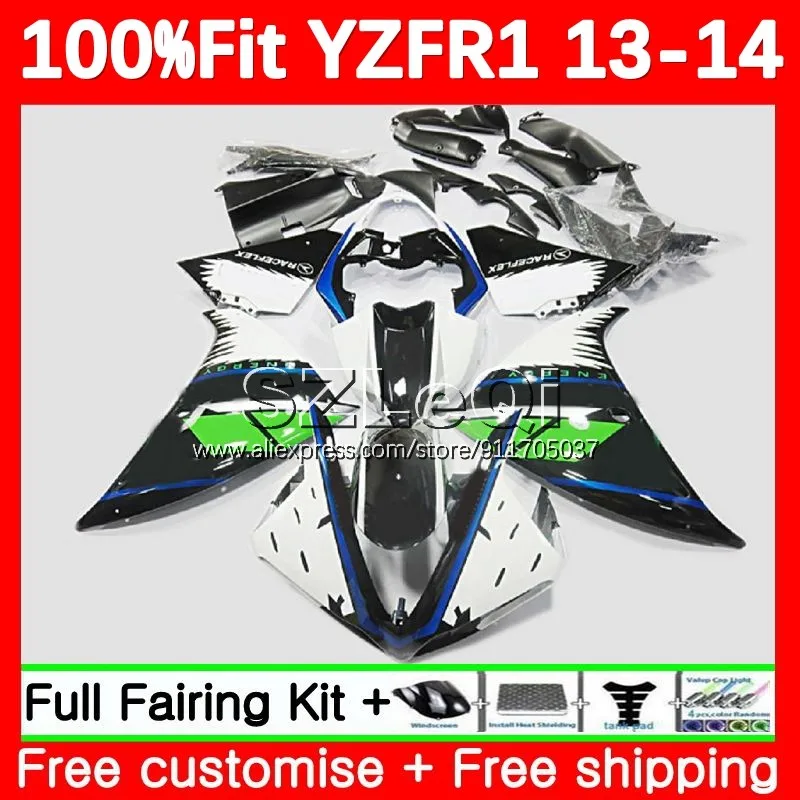 green black Injection Body For YAMAHA YZF1000 YZF R1 R 1 YZF-R1 1000 CC YZFR1 13 14 YZF-1000 2013 2014 OEM Fairing Kit 134LQ.59
green black Injection Body For YAMAHA YZF1000 YZF R1 R 1 YZF-R1 1000 CC YZFR1 13 14 YZF-1000 2013 2014 OEM Fairing Kit 134LQ.59
