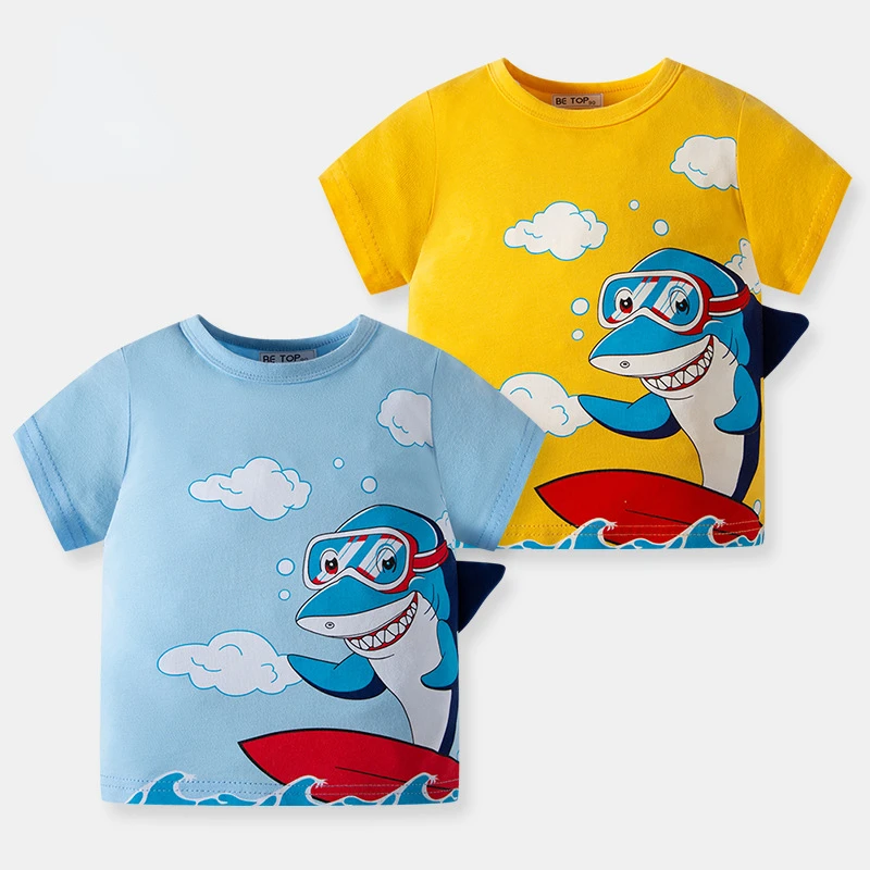2022 New Cartoon Shark Pattern Children's Short Sleeve Boy's Summer Baby Short Sleeve Pure Cotton
2022 New Cartoon Shark Pattern Children's Short Sleeve Boy's Summer Baby Short Sleeve Pure Cotton