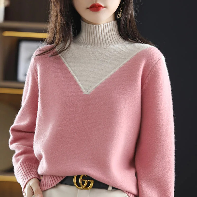 100% wool cashmere sweater ladies casual high-end knitted half turtleneck long sleeve sweater autumn and winter new pullover
100% wool cashmere sweater ladies casual high-end knitted half turtleneck long sleeve sweater autumn and winter new pullover