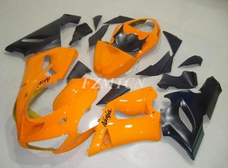

Новый комплект обтекателей из АБС-пластика для мотоцикла и велосипеда, подходит для Kawasaki Ninja ZX-6R ZX6R 636 2005 2006 05 06, кузов оранжевого цвета на заказ