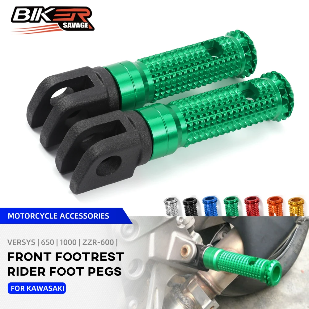 

Front Foot Pegs For KAWASAKI VERSYS 1000 650 ZZR 1200 1400 ZRX 400 ZEPHYR ER-4N/6N/6F ZR-7S Motorcycle Accessories Footrests