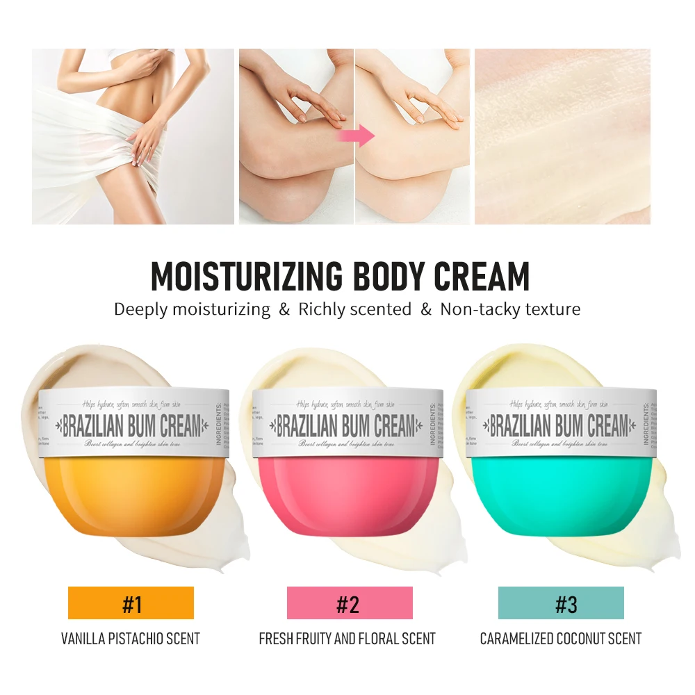 

80ml Brazilian Bum Body Cream Tightening Moisturising Miracle Cream Hydrating Softening Smoothening Body Cream Home And Travel