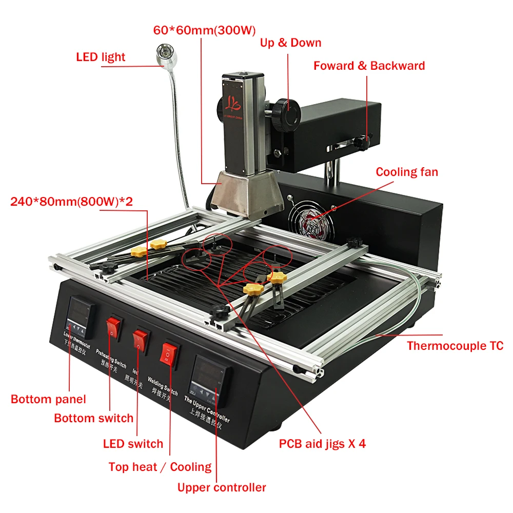 Hot LY M770 220V BGA Rework Station Soldering Iron Heat Gun Welding Station Economic Upgraded IR Bga Model Preheating Station
Hot LY M770 220V BGA Rework Station Soldering Iron Heat Gun Welding Station Economic Upgraded IR Bga Model Preheating Station