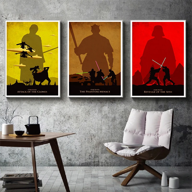 Star Wars Trilogy Poster Set - Episode I, Episode II, Episode III Movie Vintage Canvas Painting Prints for Home Decor Fan Gift
Star Wars Trilogy Poster Set - Episode I, Episode II, Episode III Movie Vintage Canvas Painting Prints for Home Decor Fan Gift