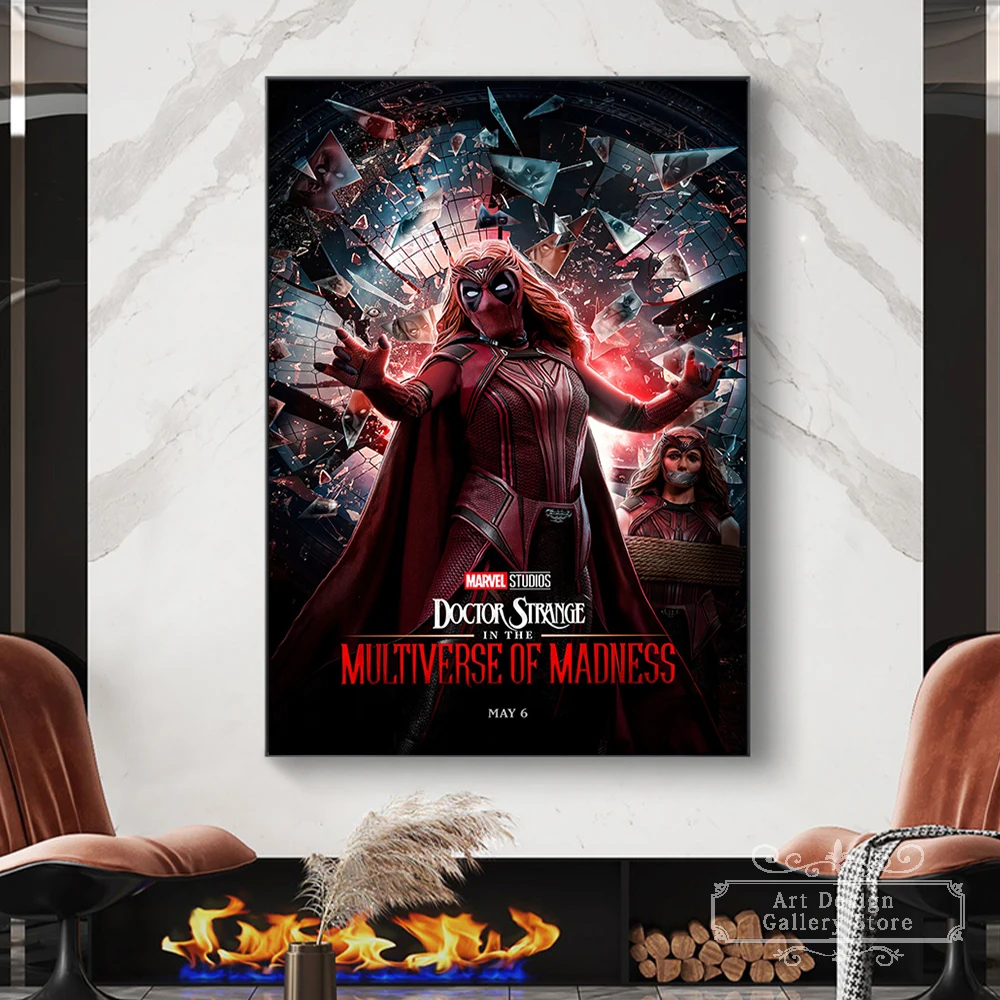 

Marvel Funny Deadpool In The Multiverse Of Madness Poster Avengers Superhero Scarlet Witch Canvas Painting Room Home Decoration
