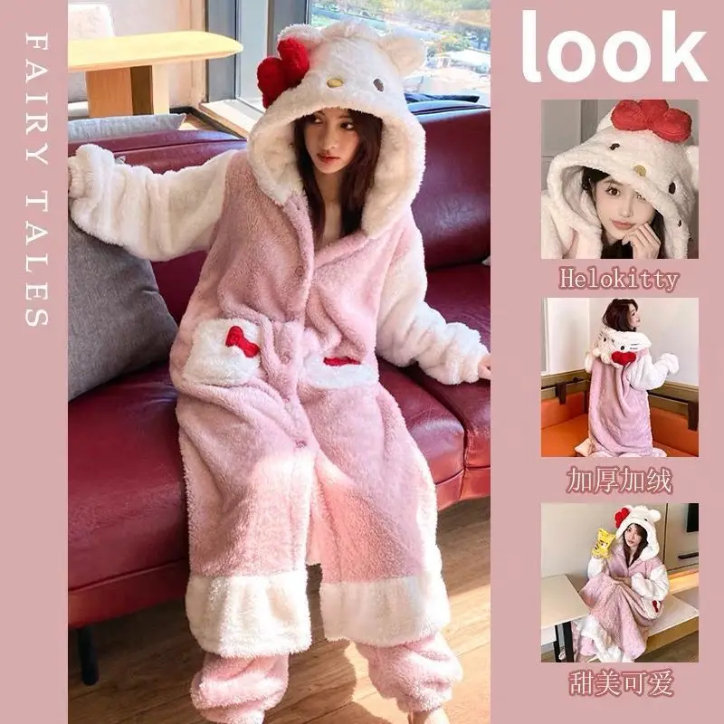 2023New Hello Kitty Kawaii Sanrio Cute Bow Furry Pajamas Autumn And Winter Sweet Girl Long Pajama Anime Plush Couple Loungewear 
2023New Hello Kitty Kawaii Sanrio Cute Bow Furry Pajamas Autumn And Winter Sweet Girl Long Pajama Anime Plush Couple Loungewear