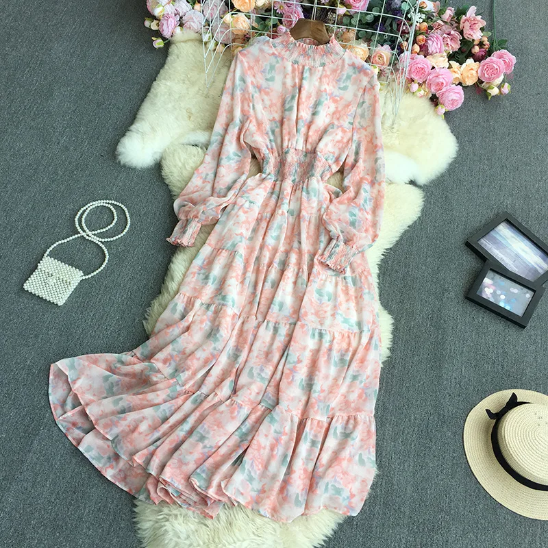 Casual Floral Print Long Sleeve Chiffon Party Dress Women Spring Fall Boho Beach Korean Fashion A Line Slim Cute Long Dresses
Casual Floral Print Long Sleeve Chiffon Party Dress Women Spring Fall Boho Beach Korean Fashion A Line Slim Cute Long Dresses