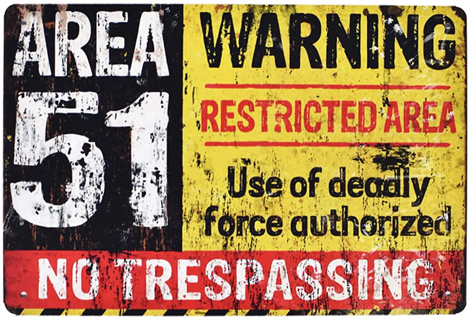 

Flytime Area 51 No Trespassing Military Retro Vintage Metal Tin Sign Coffee Bar Wall Decor Home Signs Gift Size 12 X 8 Inches 1