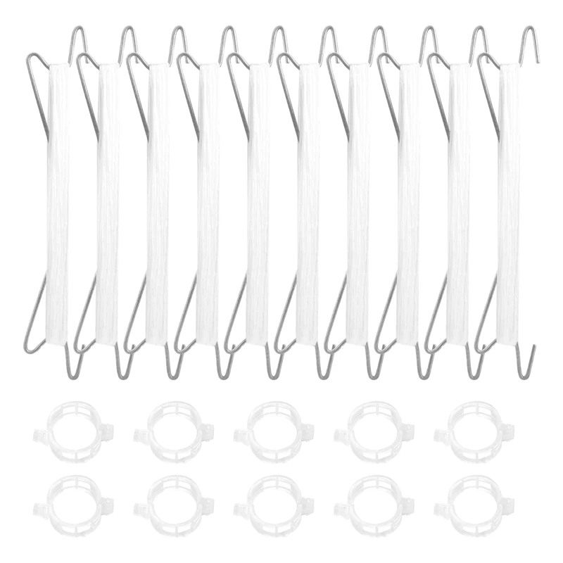 

10 Pack Tomato Support Hooks And Tomato Clips For String, Garden Plant Climbing Hooks With 33Ft Twine, Tomato Clips