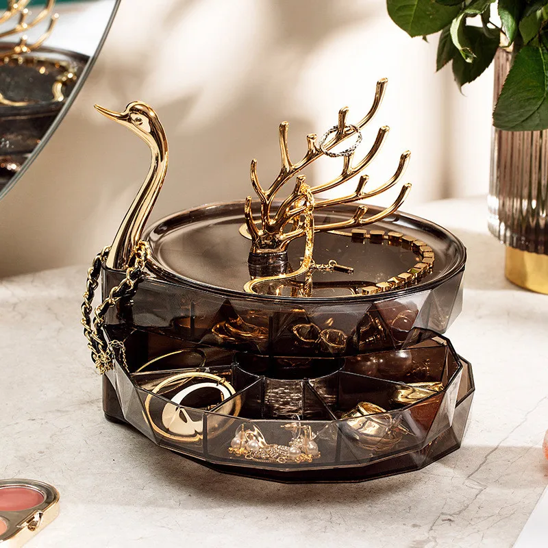3 Layers Jewelry Storage Box Desktop Luxury Rotating Organizer Container Necklace Diamond Watch Earring Pendant Display Holder
3 Layers Jewelry Storage Box Desktop Luxury Rotating Organizer Container Necklace Diamond Watch Earring Pendant Display Holder