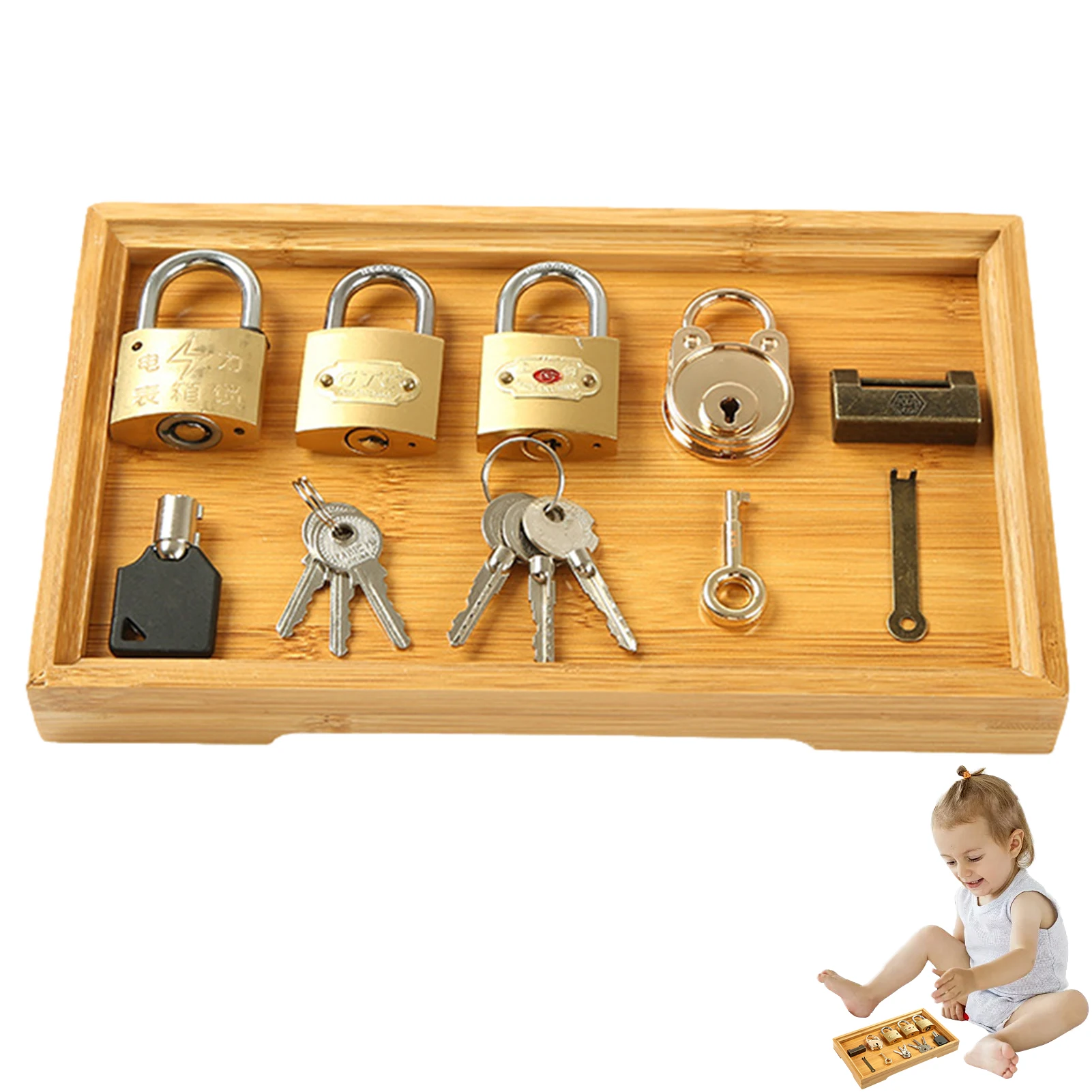 Montessori Lock and Key Toy Set Educational Lock Set Keys for Cooper Wooden Learning Gift for Kids and Toddlers STEM Toy
Montessori Lock and Key Toy Set Educational Lock Set Keys for Cooper Wooden Learning Gift for Kids and Toddlers STEM Toy