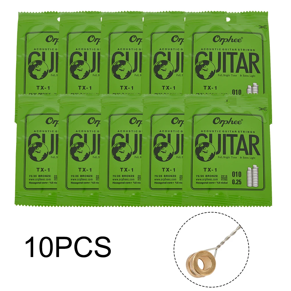 10PCS TX-1 Single String Replacement For Acoustic Folk Guitar 1st E-String (.010) High-carbon Steel Core Musical Instrument
10PCS TX-1 Single String Replacement For Acoustic Folk Guitar 1st E-String (.010) High-carbon Steel Core Musical Instrument