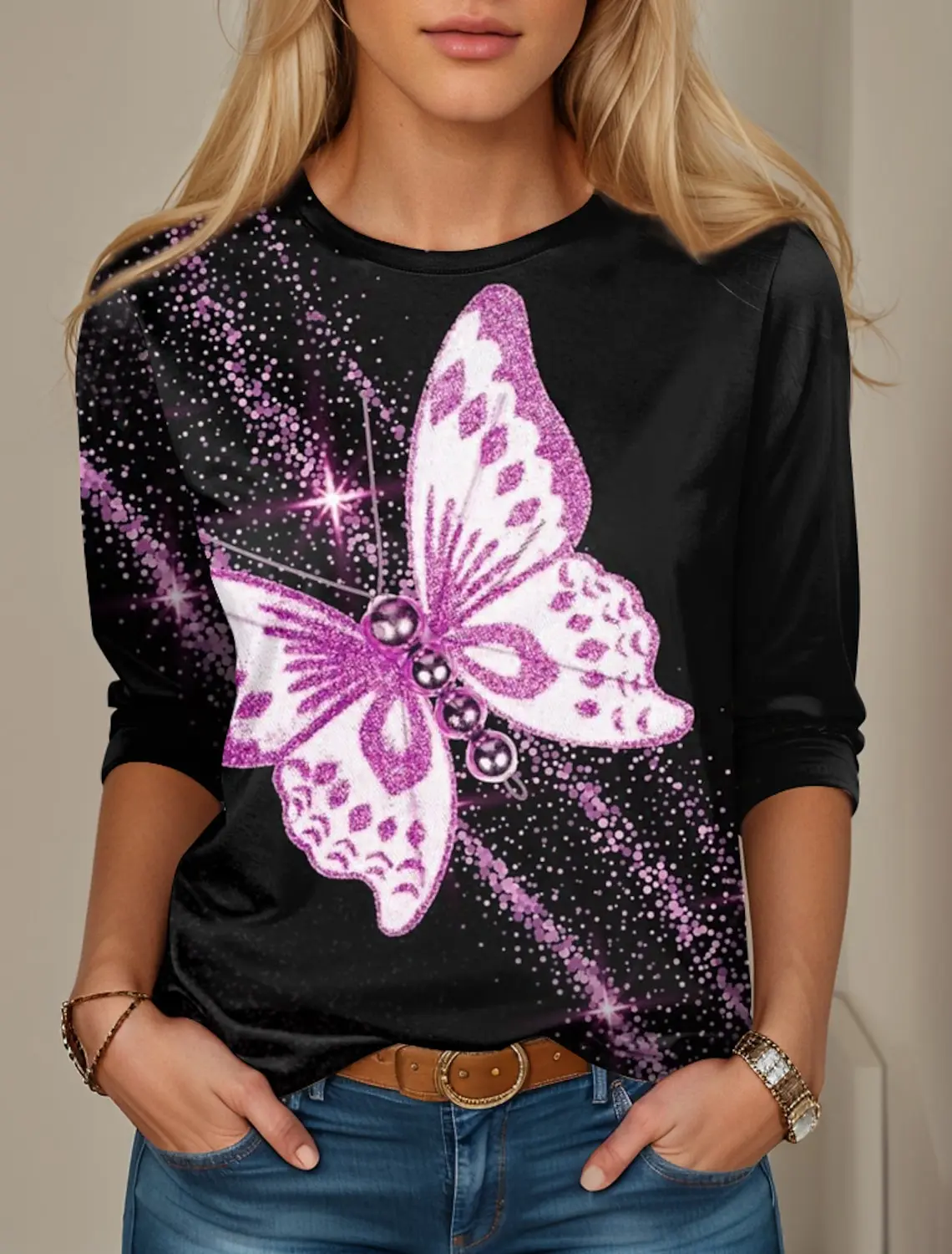 Fashion Women's Autumn Pullover Long Sleeve T-shirts 3d Printed Graphic Colorful butterflyO Neck Oversized Casual Tee 2024
Fashion Women's Autumn Pullover Long Sleeve T-shirts 3d Printed Graphic Colorful butterflyO Neck Oversized Casual Tee 2024