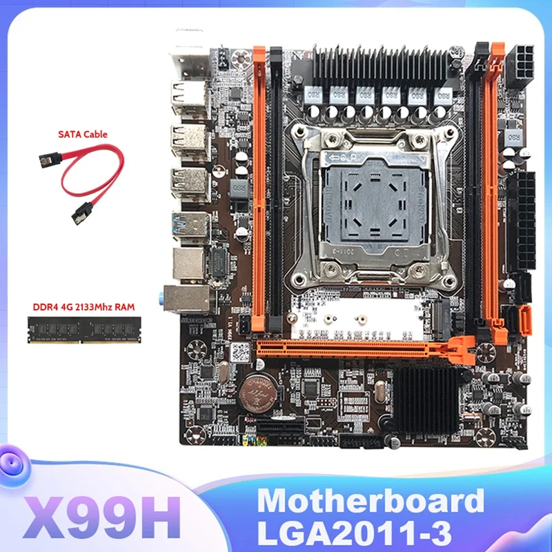 X99H Motherboard LGA2011-3 Computer Motherboard Support DDR4 RAM Memory With DDR4 4G 2133Mhz RAM+SATA Cable
X99H Motherboard LGA2011-3 Computer Motherboard Support DDR4 RAM Memory With DDR4 4G 2133Mhz RAM+SATA Cable