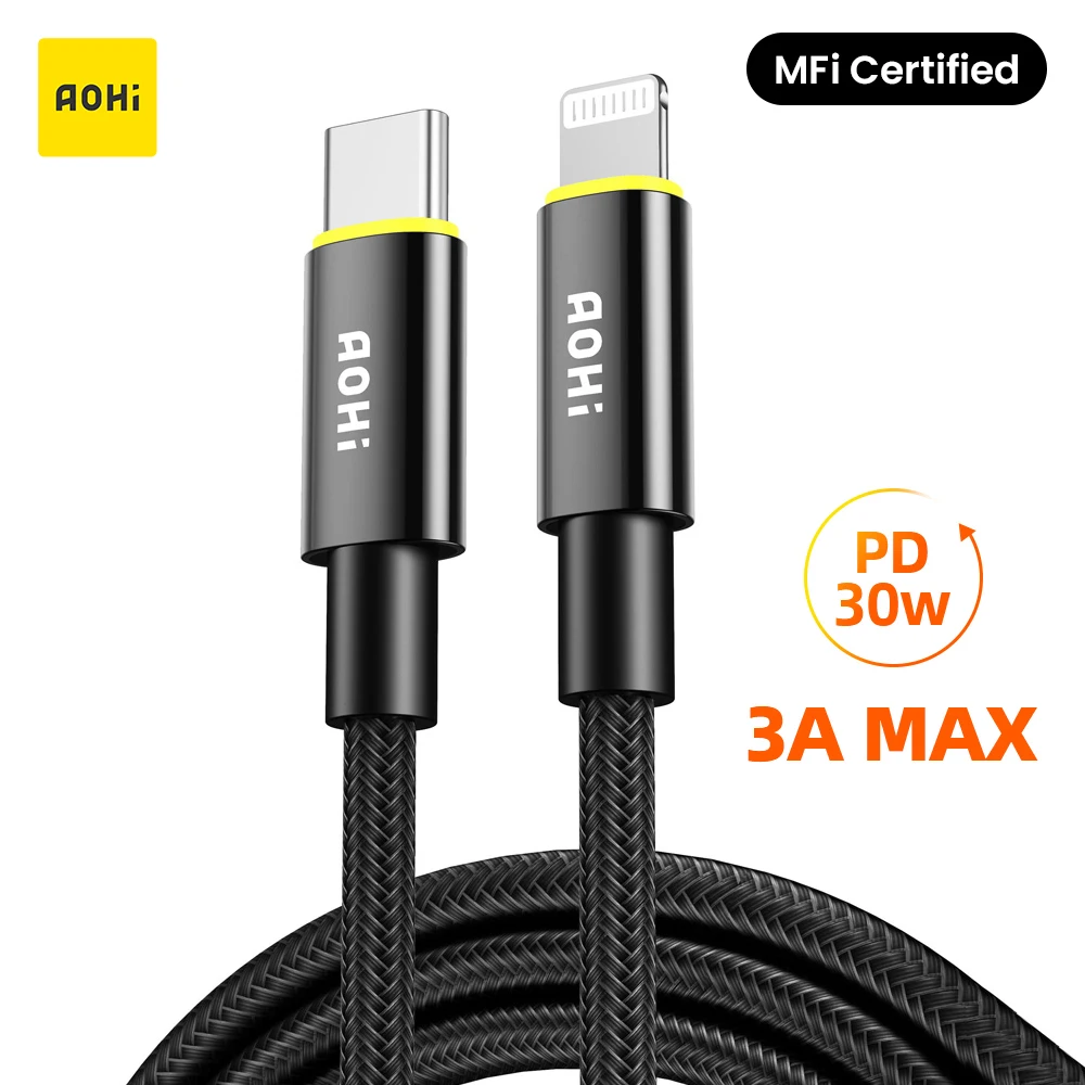 AOHI USB C Cable PD Type C to Lightning Cable for iPhone 13 12 11 Pro Max XS XR X 8 Plus 1.8m Charger Cable 3A Fast Chaing Cable
AOHI USB C Cable PD Type C to Lightning Cable for iPhone 13 12 11 Pro Max XS XR X 8 Plus 1.8m Charger Cable 3A Fast Chaing Cable