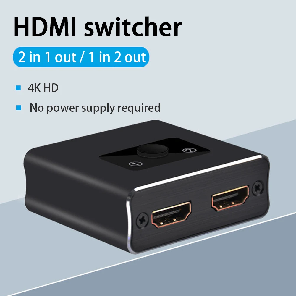 

4K 3D Switch Aluminium Alloy 1 Input 2 Output Home Laptop Plug And Play High Speed DVD HDTV Office Portable 1080P