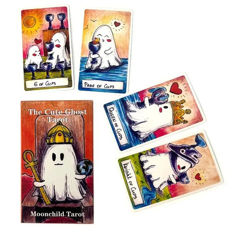 10,7x7,5x2,5 см милые карты Таро-призраки стандартный размер Таро-колода настольная игра для любителей Таро и начинающих
10,7x7,5x2,5 см милые карты Таро-призраки стандартный размер Таро-колода настольная игра для любителей Таро и начинающих