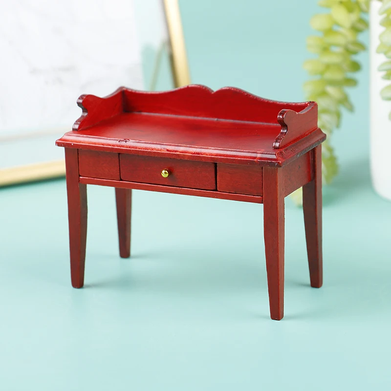 1pc 1:12 Dollhouse Miniature Wooden Desk Table Model Doll House Furniture Toys Accessories Christmas Gift 16 Styles - купить по