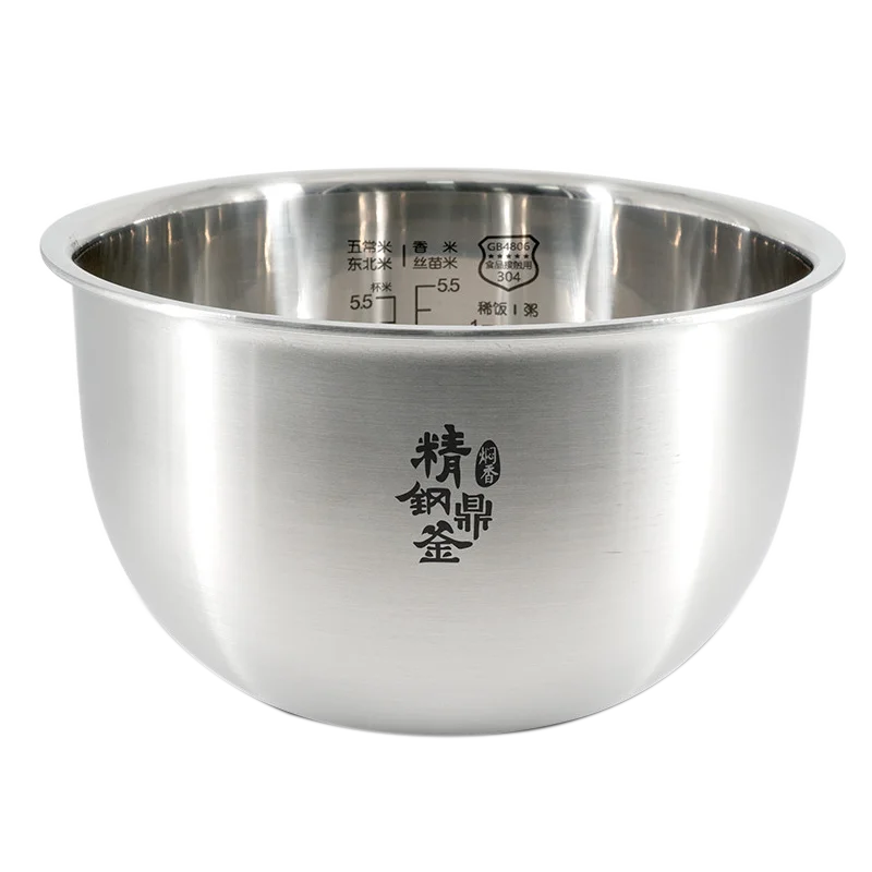 

Uncoated 304 Stainless Steel Inner Pot For Midea Rice Cooker 3L 4L 5L Gallbladder Of Rice Cooker Liner Without Non Stick Coating