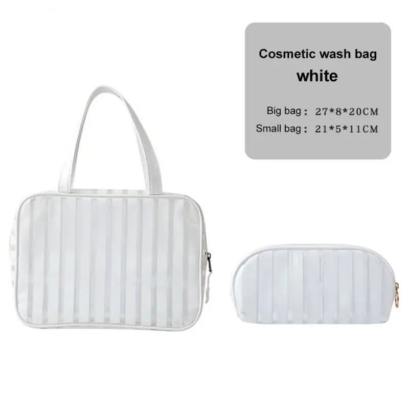 Zipper Cosmetic Makeup Organizer Bag Pvc Portable Waterproof Stripe Portable Storage Bag Transparent Makeup Tool
Zipper Cosmetic Makeup Organizer Bag Pvc Portable Waterproof Stripe Portable Storage Bag Transparent Makeup Tool