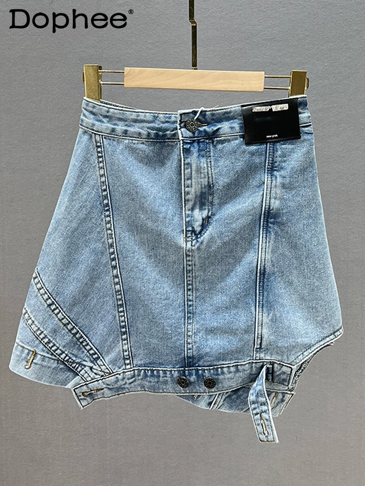 Women Personality Street Asymmetrical Denim Skirt New Style High Waist Fashion Temperament Spring Summer 2022
Women Personality Street Asymmetrical Denim Skirt New Style High Waist Fashion Temperament Spring Summer 2022