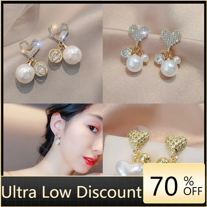 Korean Temperament Fairy Air Wild Lady Style Pearl Love Pendant Earrings Female Simple Sweet Exquisite Fashion Stud Earrings
Korean Temperament Fairy Air Wild Lady Style Pearl Love Pendant Earrings Female Simple Sweet Exquisite Fashion Stud Earrings