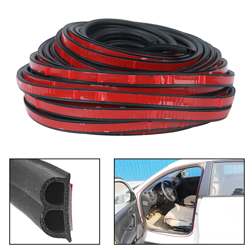 

Sound Insulation Sealing B Shape 5M/16M/21M/26M Rubber Seals Sticker Interior Accessories Car Door Seal Strips Weatherstrip