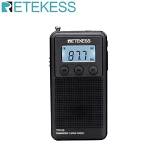 Retekess Mini Radio FM TR103 Portable Pocket Radios AM SW Stereo Radio Receiver All Waves Rechargeable Battery MP3 Player