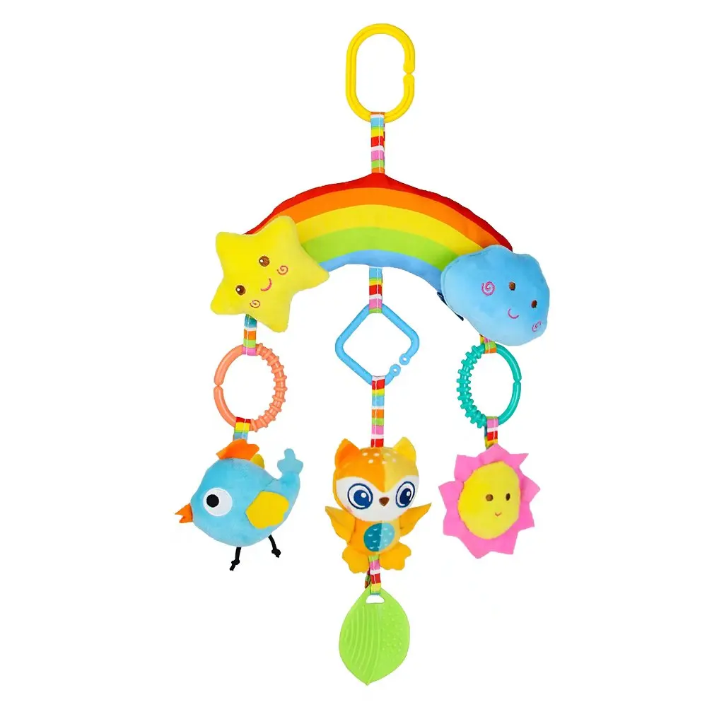 Baby Plush Hanging Toy with Teether, Soothing Rattle Toy for Car Stroller, Rainbow
Baby Plush Hanging Toy with Teether, Soothing Rattle Toy for Car Stroller, Rainbow