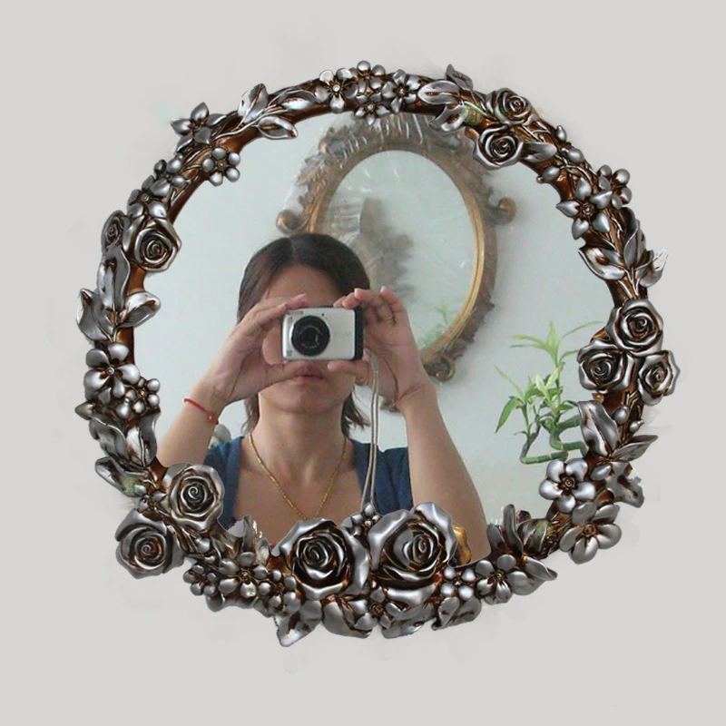 European Round Wall Mirror Vintage Girl Luxury Makeup Wall Mirror Large Flower Espelho Para Banheiro Bathroom Fixture OC50YJ
European Round Wall Mirror Vintage Girl Luxury Makeup Wall Mirror Large Flower Espelho Para Banheiro Bathroom Fixture OC50YJ