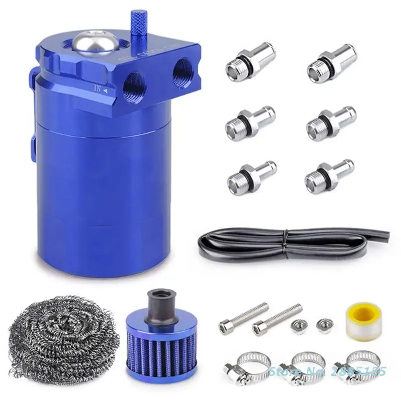 300ml Oil Catch Can Compact Baffled 2-Port Aluminum Reservoir Oil Catch Tank Fuel Tank Two Hole Breathable Kettle
300ml Oil Catch Can Compact Baffled 2-Port Aluminum Reservoir Oil Catch Tank Fuel Tank Two Hole Breathable Kettle