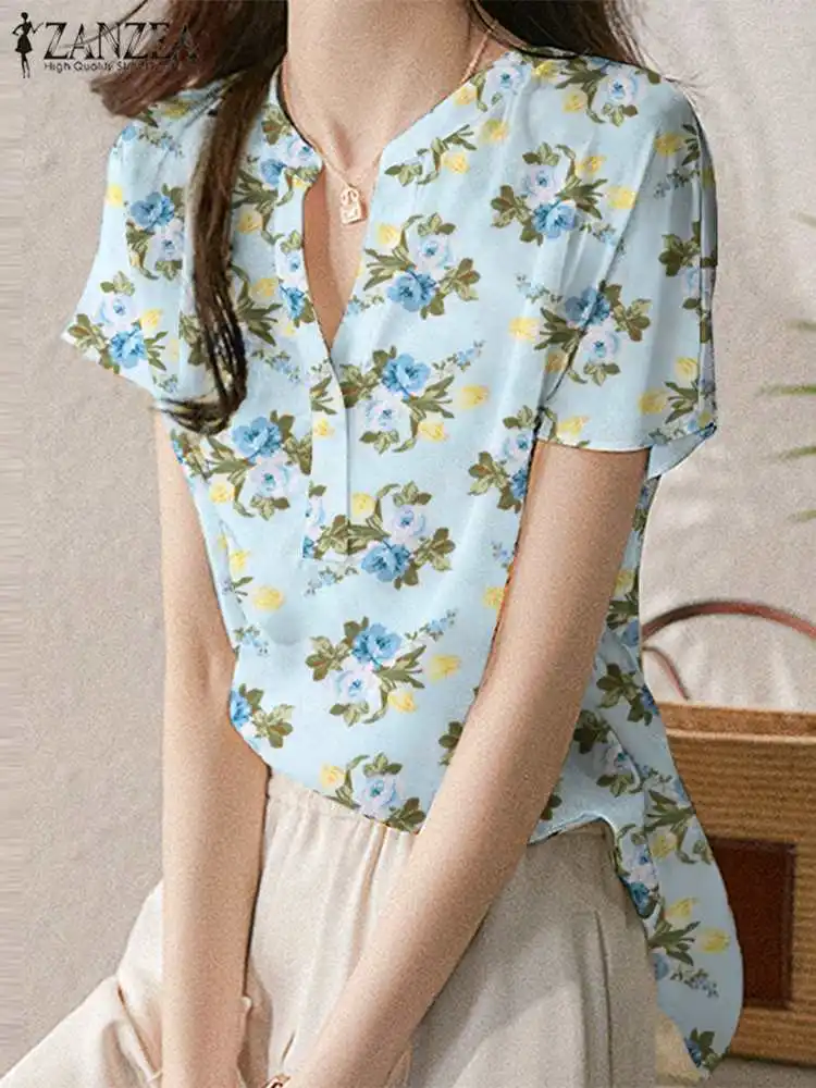 ZANZEA Bohemian Floral Print Blouse Women 2023 Summer Elegant Short Sleeve V Neck Shirt Casual Loose Holiday Tops OL Blusa Femme
ZANZEA Bohemian Floral Print Blouse Women 2023 Summer Elegant Short Sleeve V Neck Shirt Casual Loose Holiday Tops OL Blusa Femme