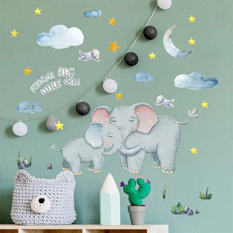 Cartoon Elephant Wall Stickers Kids Wallpaper for Nursery Baby Bedroom Living Room Mural Decor Home Decoration Accessories
Cartoon Elephant Wall Stickers Kids Wallpaper for Nursery Baby Bedroom Living Room Mural Decor Home Decoration Accessories