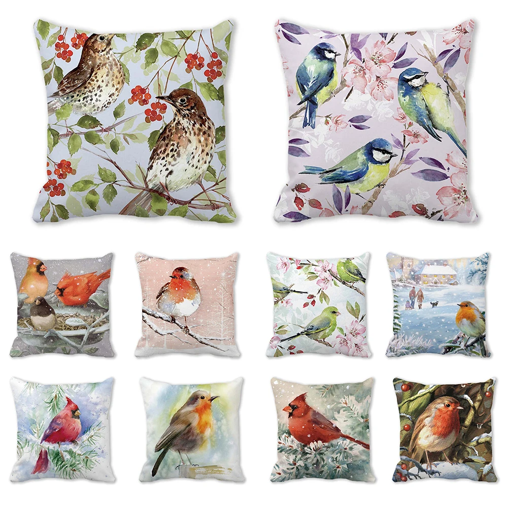 45cm Merry Christmas Pillowcase Watercolor Spring Bird Peach Skin Cushion Cover Chair Sofa Throw Waist Pillow Cover Home Decor
45cm Merry Christmas Pillowcase Watercolor Spring Bird Peach Skin Cushion Cover Chair Sofa Throw Waist Pillow Cover Home Decor