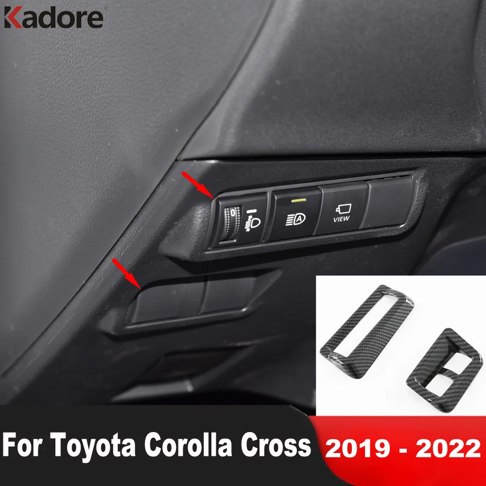 Кнопки переключения автомобильных фар, панель, обшивка для Toyota Corolla Cross 2019 2020 2021 2022, аксессуары для интерьера из углеродного волокна
Кнопки переключения автомобильных фар, панель, обшивка для Toyota Corolla Cross 2019 2020 2021 2022, аксессуары для интерьера из углеродного волокна