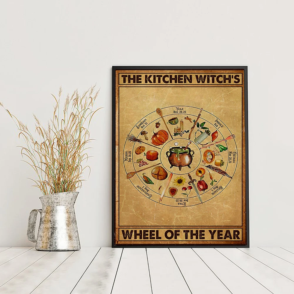 Wheel Of The Year Poster Kitchen Witchs Canvas Painting Retro Art Print Magic Knowledge Wall Picture For Living Room Home Decor
Wheel Of The Year Poster Kitchen Witchs Canvas Painting Retro Art Print Magic Knowledge Wall Picture For Living Room Home Decor