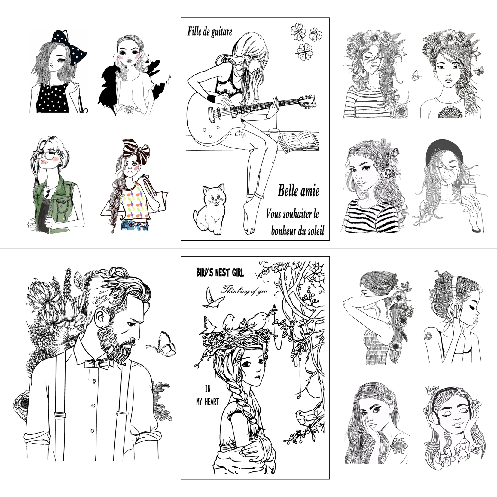 Characters/Various Types Of Girls Clear Stamps Scrapbooking Crafts Decorate Photo Album Embossing Cards Making Clear Stamps New
Characters/Various Types Of Girls Clear Stamps Scrapbooking Crafts Decorate Photo Album Embossing Cards Making Clear Stamps New