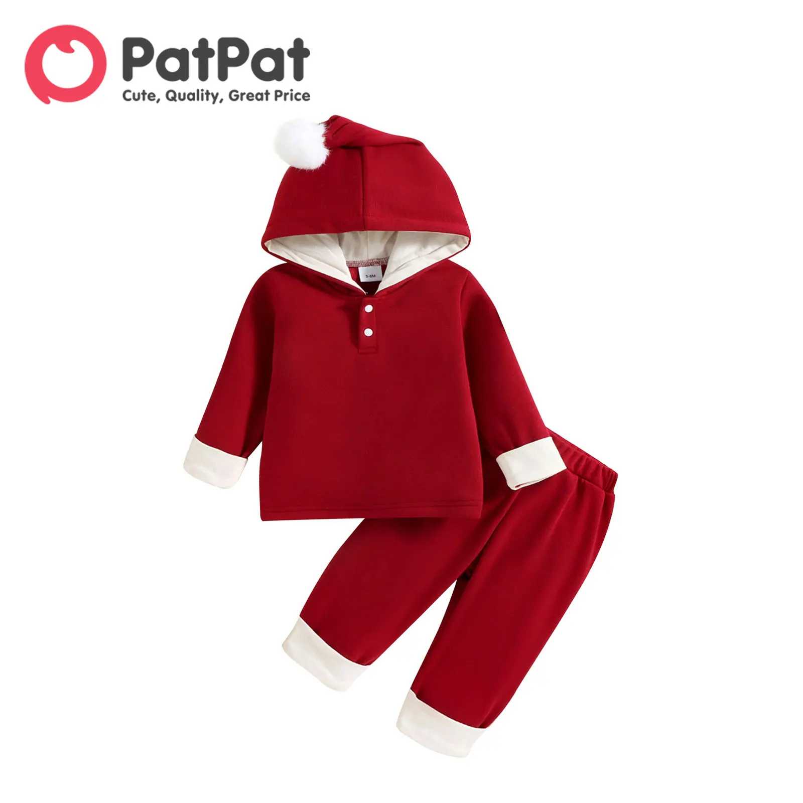 PatPat Christmas 2pcs Baby Boy/Girl Thickened Red Long-sleeve Hoodie and Sweatpants Set
PatPat Christmas 2pcs Baby Boy/Girl Thickened Red Long-sleeve Hoodie and Sweatpants Set